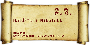 Halászi Nikolett névjegykártya
