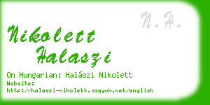 nikolett halaszi business card
